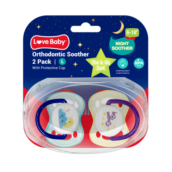 Love Baby Glow In The Dark Orthodontic Soother 6+ Months 2s
