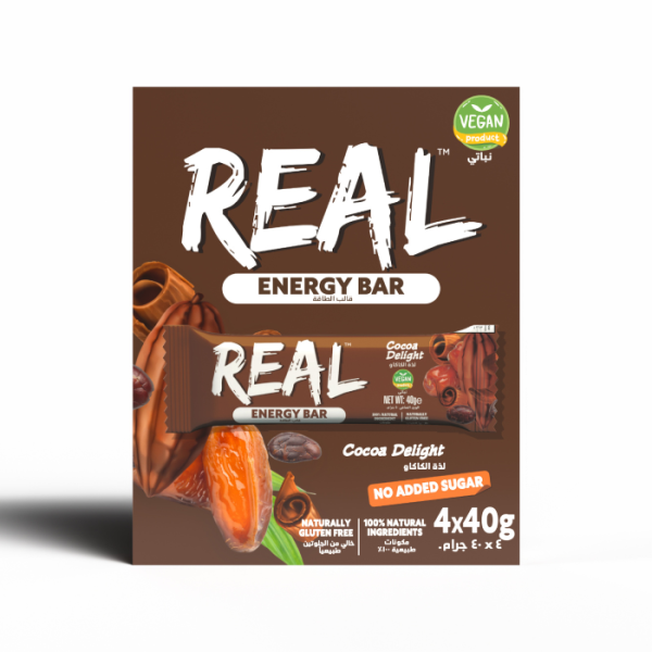 Real Energy Bar Cocoa Delight 40g 4s Promo Pack
