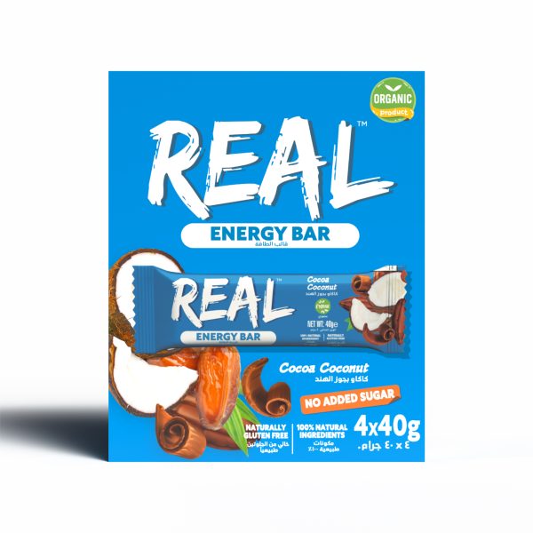 Real Energy Bar Cocoa Coconut 40g 4s Promo Pack