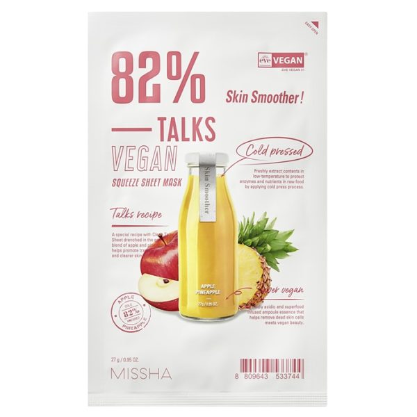 Missha Talks Vegan Squeeze Sheet Mask Skin Smoother 27g