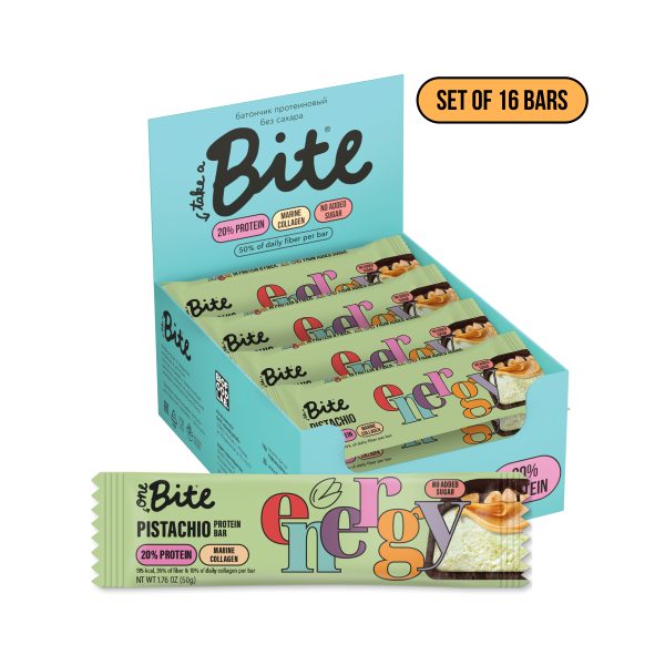 One Bite Protein & Collagen Bar Pistachio 50g 16s