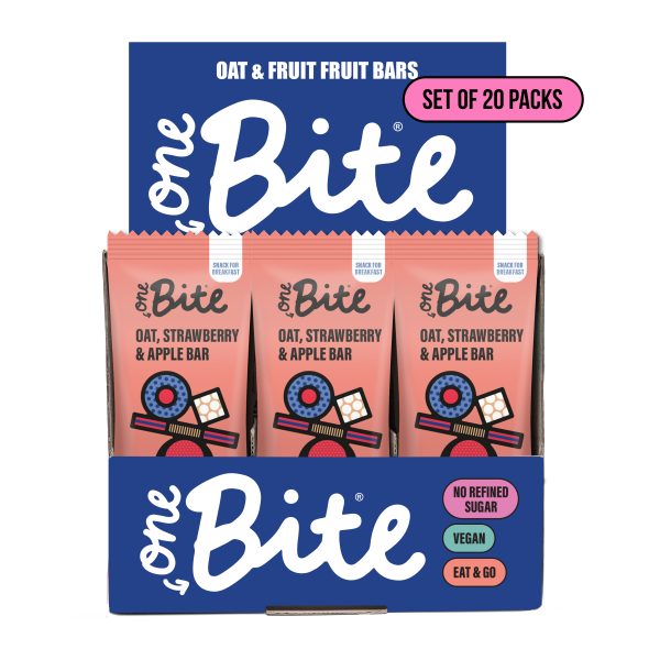 One Bite Fruit & Oat Bar Strawberry and Apple 45g 20s