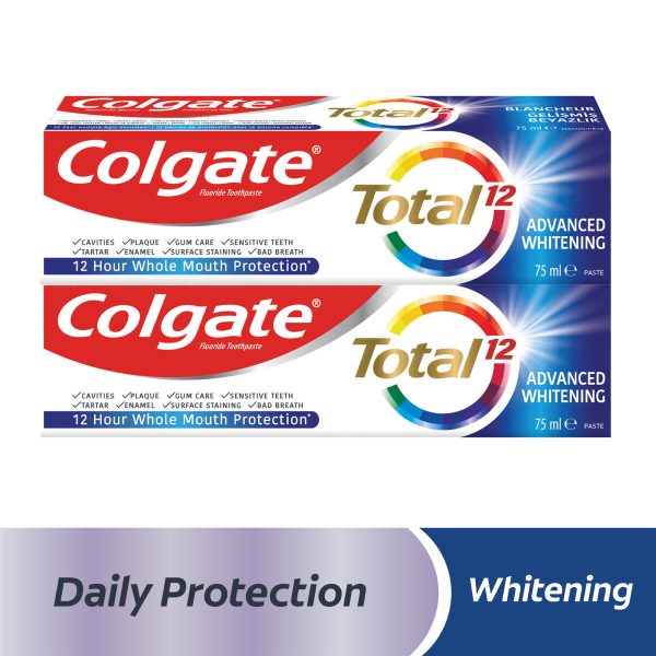 Colgate Total Active Protection Advanced Whitening Toothpaste 2x75ml
