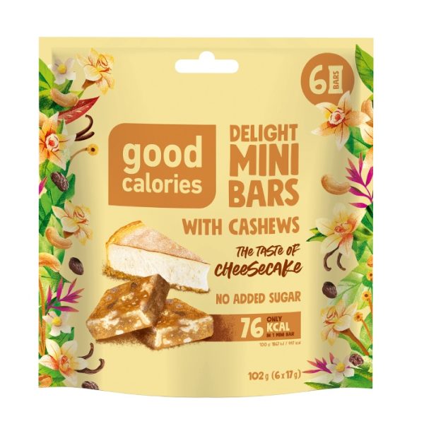 Good Calories Delight Mini Bars Cashew Cheesecake, High content of Potassium & Magnesium, No Added Sugar - 102g