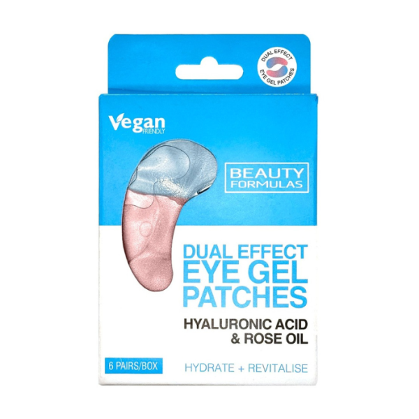 Beauty Formulas Dual Effect Eye Gel Patch Hydrate with Niacinamide & Collagen, Under Eye Treatment – 6 Pairs
