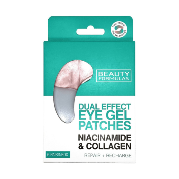 Beauty Formulas Dual Effect Eye Gel with Niacinamide & Collagen, Under Eye Hydrating & Revitalizing Patch - 6 Pairs