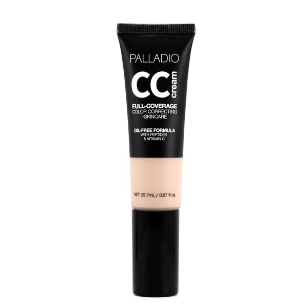 Palladio CC Cream Full Coverage Foundation, Fair 11N, Vegan, Skin-Nourishing Formula with Vitamin C & Peptides - 25.7ml