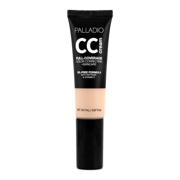 Palladio CC Cream Full Coverage Foundation, Fair 12W, Vegan, Skin-Nourishing Formula with Vitamin C & Peptides – 25.7ml