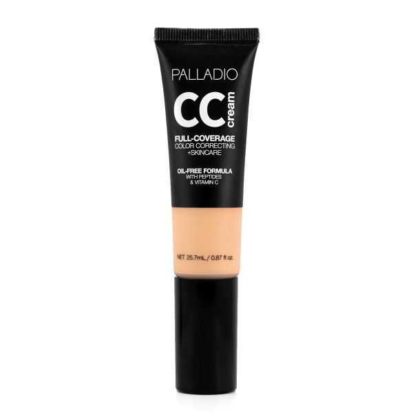 Palladio CC Cream Full Coverage Foundation, Medium 31C, Oil-Free Formula with Peptides & Vitamin C - 25.7ml